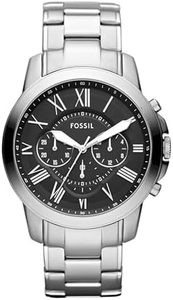 Fossil Men's Grant Quartz Stainless Steel and Leather Chronograph Watch